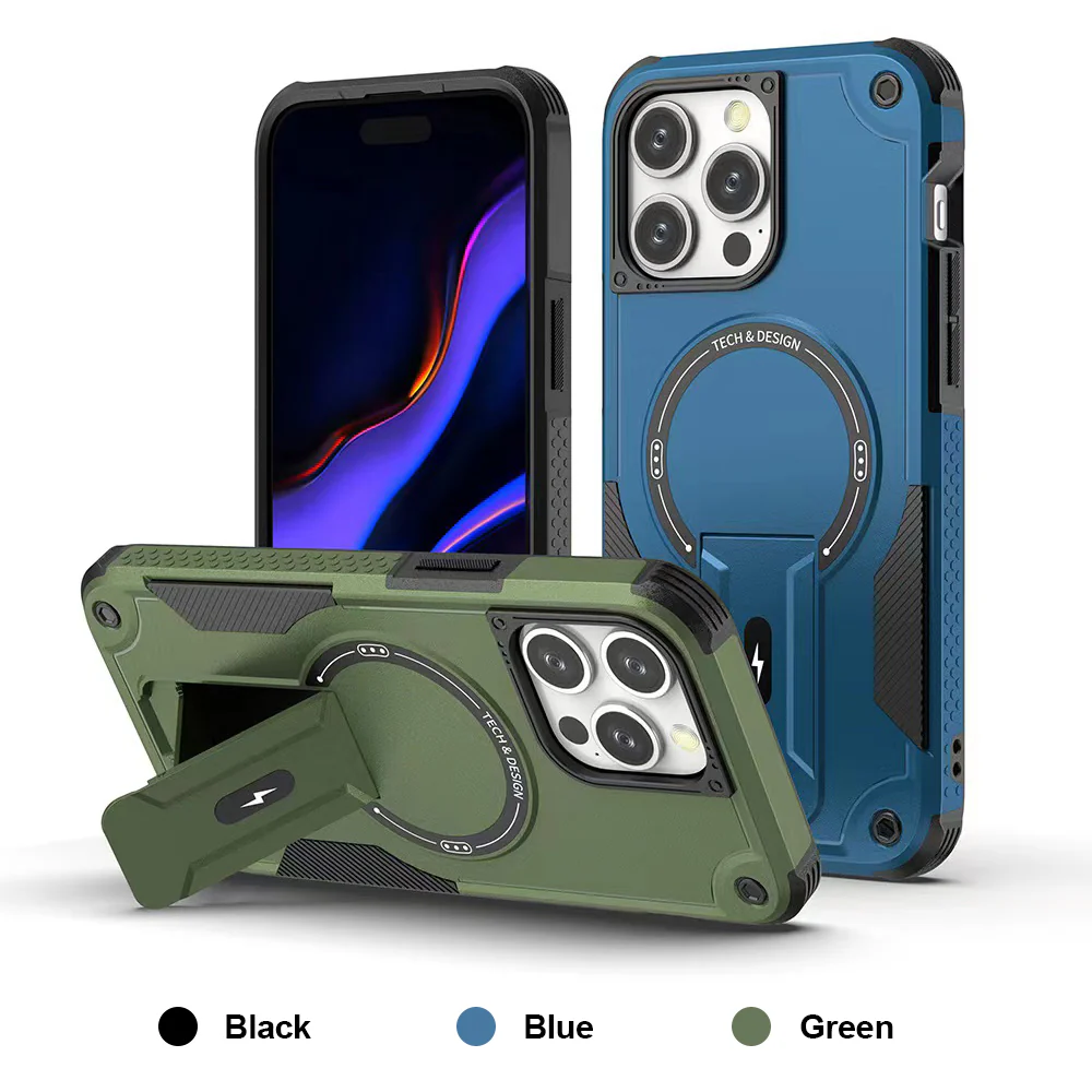 IPhone 15 Pro Max Blue Stander Case w/MagSafe 