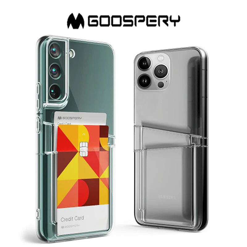 [1080] Goospery IPhone 14 Pro Max Dual Pocket Jelly Case w/2 Cards Storage 