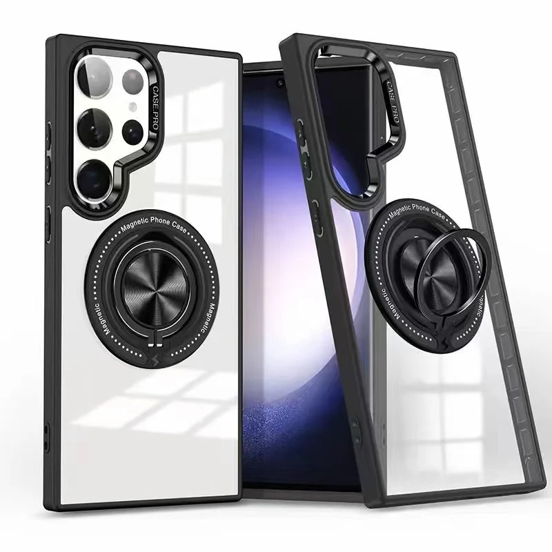 Galaxy S25/S24 Black Ring Holder Case w/MagSafe