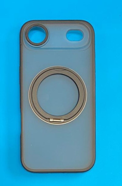 [1098] IPhone 17 Air Black 360 Rotatable Ring Stand Case w/Magsafe