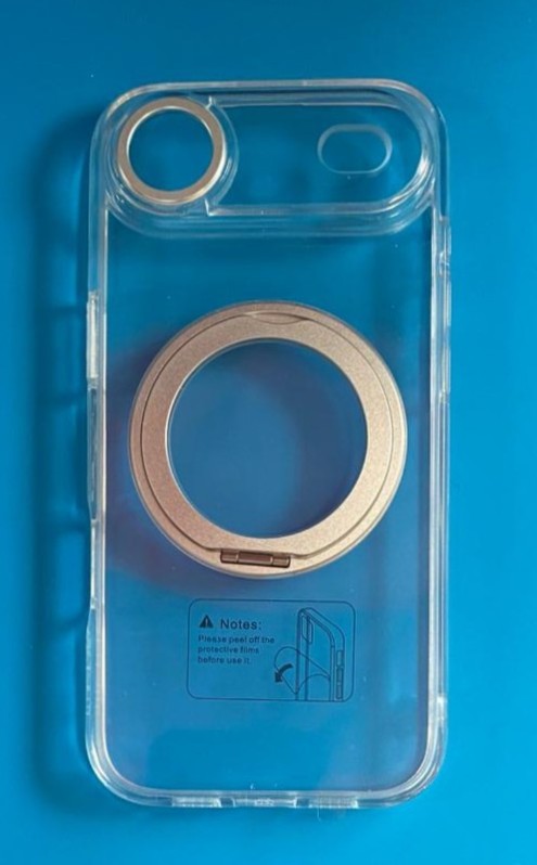 [1099] IPhone 17 Air Clear 360 Rotatable Ring Stand Case w/Magsafe