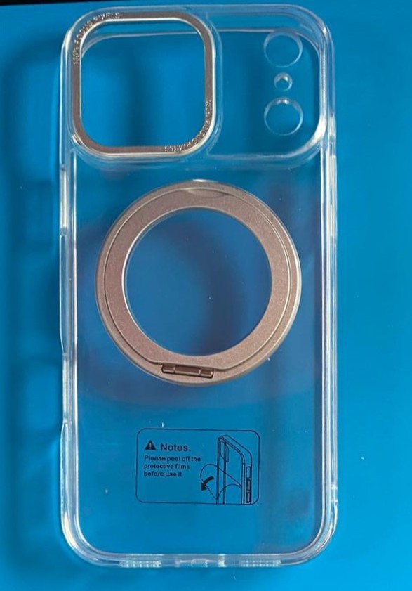 IPhone 17 Pro Clear 360 Rotatable Ring Stand Case w/Magsafe