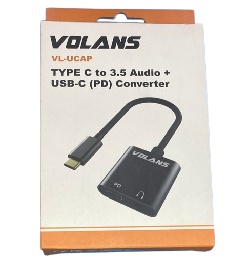 [3031] Volans Type C to 3.5mm Audio + USB-C (PD) Converter