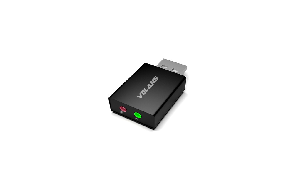 [3033] Volans USB to Audio Adapter for Microphone & Headphone