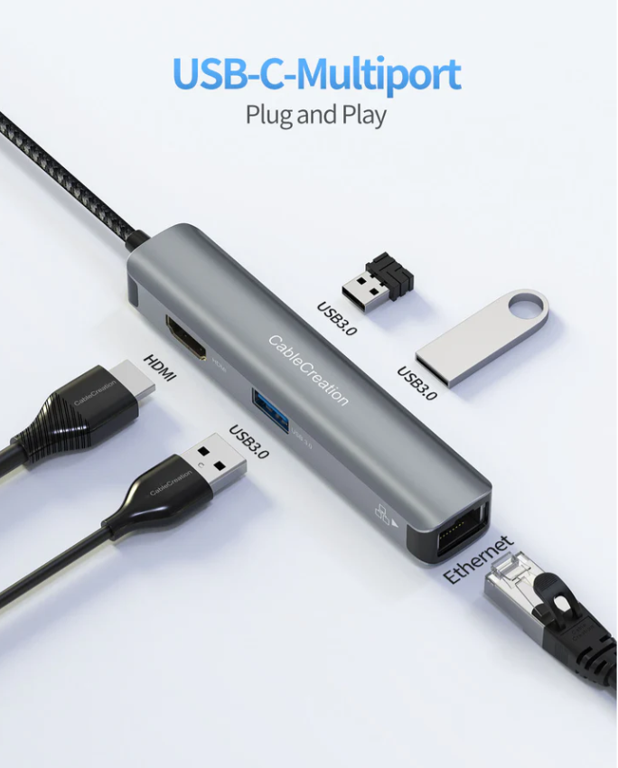 [3038] CableCreation Type C to HDMI 3in1 Hub