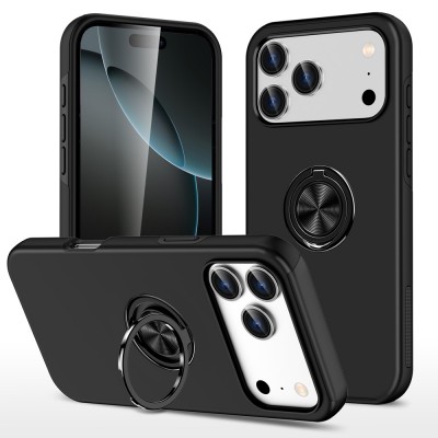 Redefine IPhone 17 Pro Max Magnetic Ring Holder Shockproof Black Case Cover